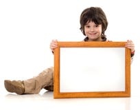 The Boy With A Frame Stock Photo