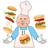 The Burgering Master Cook Royalty Free Stock Images