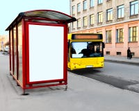 The Bus-stop On The City Street Royalty Free Stock Image