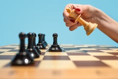 The Chess Board And Game Concept Of Business Ideas And Competition. Stock Photo