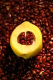 The Cut Fruit Of A Quince Against Seeds Stock Photos The Cut Fruit Of A Quince Against Seeds Stock Photos