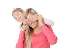 The Daughter Closes To Mum Of An Eye Hands Royalty Free Stock Image The Daughter Closes To Mum Of An Eye Hands Royalty Free Stock Image