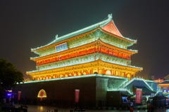 The Delicate Drum Tower At Night Royalty Free Stock Photo