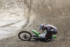 The Fallen Motorcyclist Royalty Free Stock Photos The Fallen Motorcyclist Royalty Free Stock Photos