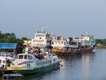 The Ferry Harbour In Sittwe, Myanmar Stock Photos