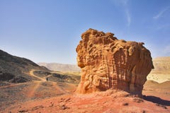 The Figures From Red Sandstone In Desert Arava Royalty Free Stock Images