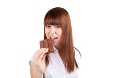 The Girl With A Chocolate Stock Image