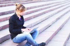 The Girl With The Notebook Stock Images The Girl With The Notebook Stock Images