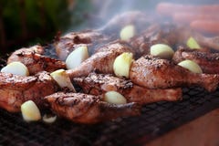The Grill From Legs Of The Chicken Stock Photography