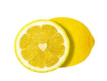 The Half Of The Lemon Heart Isolated Royalty Free Stock Images The Half Of The Lemon Heart Isolated Royalty Free Stock Images