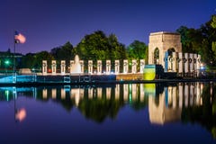 The National World War II Memorial At Night At The National Mall Royalty Free Stock Photography The National World War II Memorial At Night At The National Mall Royalty Free Stock Photography
