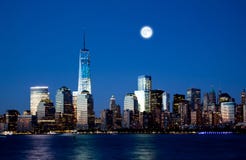 The New Freedom Tower And Lower Manhattan Skyline Royalty Free Stock Photos
