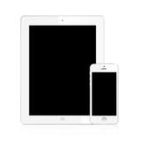 The New Ipad (Ipad 3) And IPhone 5 White Isolated Stock Images