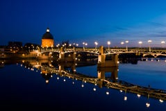 The Night Piece Of Garonne River Royalty Free Stock Photography