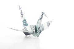 The Origami Bird Made From The Dollar Bank Note Royalty Free Stock Photography