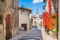 The Picturesque Village Of Pescocostanzo On A Sunny Day. Abruzzo, Central Italy. Stock Image The Picturesque Village Of Pescocostanzo On A Sunny Day. Abruzzo, Central Italy. Stock Image
