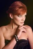 The Red-haired Girl With A Speaking Glance Stock Photos The Red-haired Girl With A Speaking Glance Stock Photos