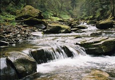 The River In Carpathian Mountains. Royalty Free Stock Photography