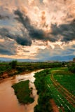 The River Under The Color Clouds_xishuangbanna_yun Royalty Free Stock Photos