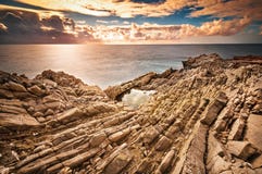 The Sicilian Coast At Sunset Royalty Free Stock Image