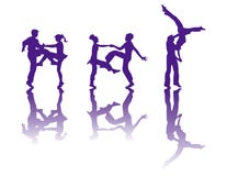 The Silhouette Of Dancers Royalty Free Stock Images The Silhouette Of Dancers Royalty Free Stock Images