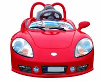 The Small Red Car. Nursery Toy. Royalty Free Stock Image
