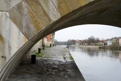 The Stone Bridge In Regensburg Royalty Free Stock Photography