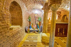 The Stone Crypt In St Barbara Church, Cairo, Egypt Royalty Free Stock Images The Stone Crypt In St Barbara Church, Cairo, Egypt Royalty Free Stock Images