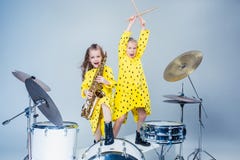 The Teen Music Band Performing In A Recording Studio Royalty Free Stock Photo The Teen Music Band Performing In A Recording Studio Royalty Free Stock Photo