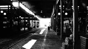 The Train Tracks At The Fort Worth Stock Yards In Texas. Stock Image