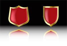 The Two Vector Red Shield Stock Photography