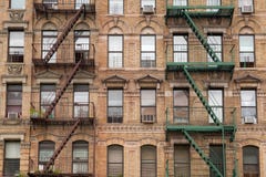 The Typical Fire Stairs On Old House In New York Stock Photos