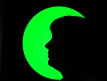 The Woman And The Moon Stock Photos