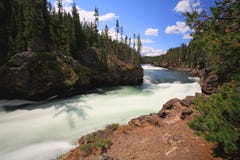 The Yellowstone River Near Upper Falls Royalty Free Stock Images