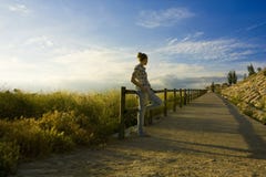 The Young Girl Against The Blue Sky Royalty Free Stock Photos The Young Girl Against The Blue Sky Royalty Free Stock Photos
