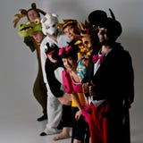 Theater group in animal costumes