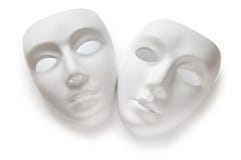 Theatre concept - white masks