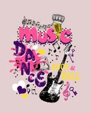 themed t-skjorta för musik utskrift vektor illustrationer themed t-skjorta för musik utskrift vektor illustrationer