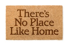 There Is No Place Like Home Welcome Mat On White Stock Photography