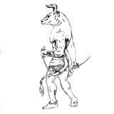 Nice sketch of the minotaur. royalty free illustration Nice sketch of the minotaur. royalty free illustration