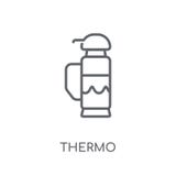 Thermo liniowa ikona Nowożytnego konturu logo Thermo pojęcie na bielu ilustracji Thermo liniowa ikona Nowożytnego konturu logo Thermo pojęcie na bielu ilustracji