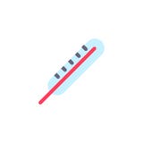 Thermometer flat icon vector illustration Thermometer flat icon vector illustration