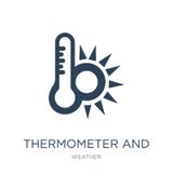 thermometer and sun icon in trendy design style. thermometer and sun icon isolated on white background. thermometer and sun vector stock illustration thermometer and sun icon in trendy design style. thermometer and sun icon isolated on white background. thermometer and sun vector stock illustration