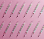 Thermometers lying parallel to each other stock photos Thermometers lying parallel to each other stock photos