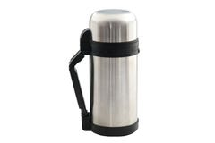 Thermos del metallo isolato su bianco fotografia stock libera da diritti Thermos del metallo isolato su bianco fotografia stock libera da diritti
