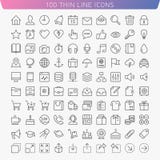 100 thin line icons