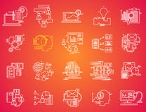 Thin Line Icons Set. Business Elements for Websites, Banners, Infographic Illustrations. Simple Linear Pictograms stock illustration Thin Line Icons Set. Business Elements for Websites, Banners, Infographic Illustrations. Simple Linear Pictograms stock illustration