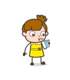 Thirsty Kid Drinking Cold Drink - Cute Cartoon Girl Vector vector illustration Thirsty Kid Drinking Cold Drink - Cute Cartoon Girl Vector vector illustration