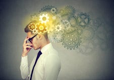 Thoughtful business man looking for a solution Royalty Free Stock Photography Thoughtful business man looking for a solution Royalty Free Stock Photography