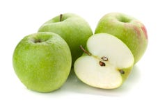 Three And Half Ripe Apples Stock Photo Three And Half Ripe Apples Stock Photo